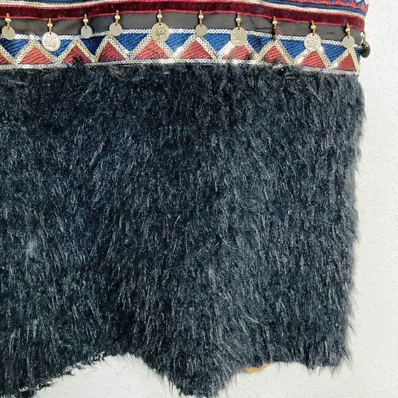 Scandal Italy Womens Serenity Brown And Black Faux Fur Boho Vest One Size - Picture 7 of 16